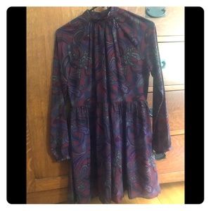 High neck, long sleeve Dress